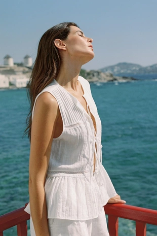 Топ с завязками и защипами- Заказать в России