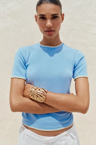 Трикотажный топ с окантовкой