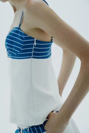 Эластичный топ с принтом в виде платка- Заказать в России