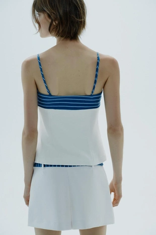 Эластичный топ с принтом в виде платка- Заказать в России