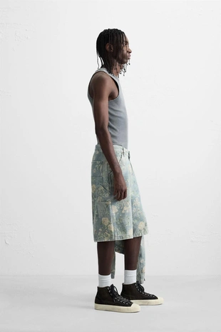 Шорты карго с цветочным принтом- Заказать в России