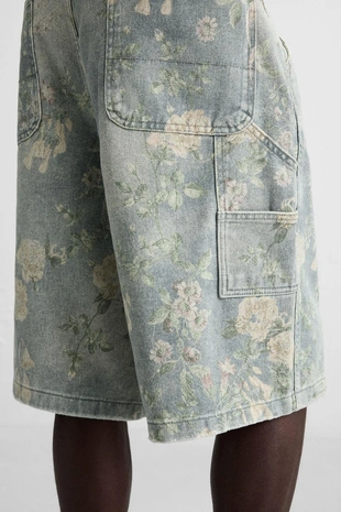 Шорты карго с цветочным принтом- Заказать в России