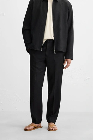 Купить Zara Брюки классического кроя из 100% льна