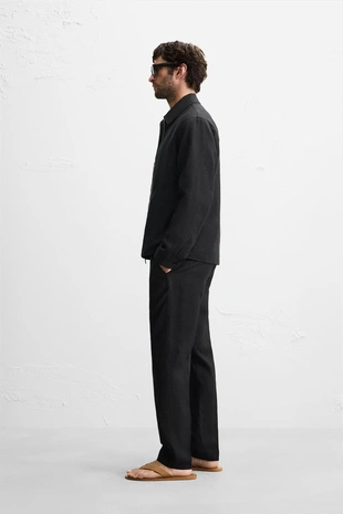 Брюки классического кроя из 100% льна- Заказать в России