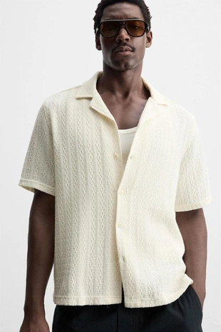 Рубашка JACQUARD с геометрическим узором- Заказать в России