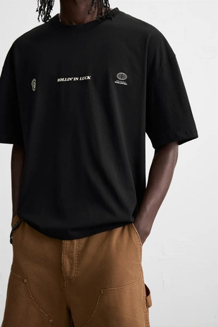 Футболка с принтом в виде кубиков- Заказать в России