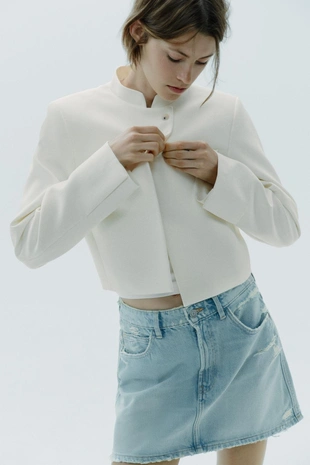 Джинсовая юбка TRF с разрезами- Заказать в России