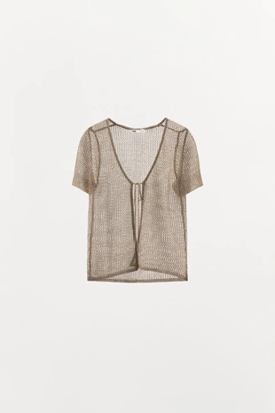 Куртка из сетчатой ткани с блестящей нитью- Заказать в России