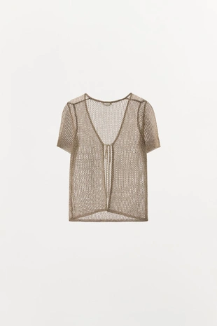 Куртка из сетчатой ткани с блестящей нитью- Заказать в России