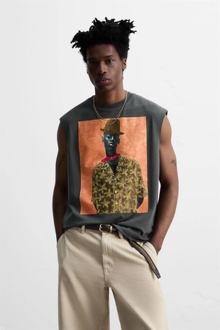 Майка с принтом и вышивкой © OTIS KWAME KYE QUAICOE- Заказать в России