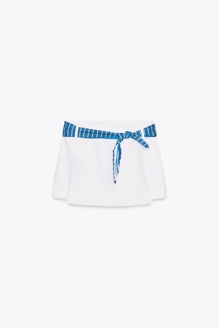 Юбка-шорты в полоску с платком- Заказать в России