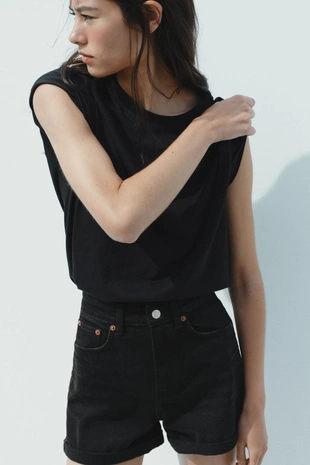 Шорты TRF MOM FIT с высокой посадкой- Заказать в России