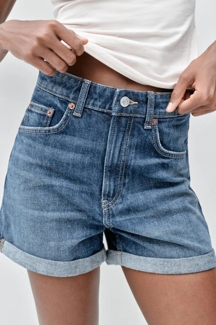 Шорты TRF MOM FIT с высокой посадкой- Заказать в России