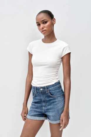 Шорты TRF MOM FIT с высокой посадкой- Заказать в России