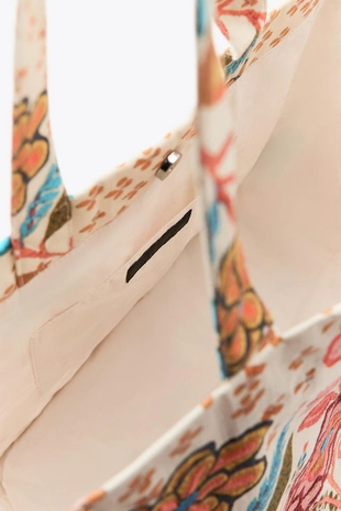 Большая сумка с принтом, вышивкой и цветами- Заказать в России