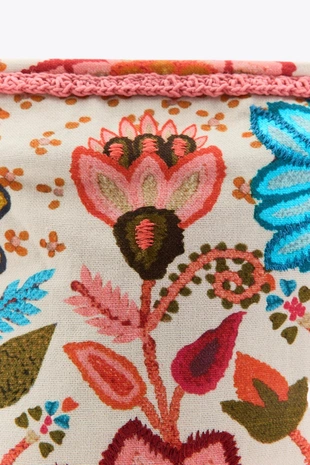 Несессер с вышивкой и цветочным принтом- Заказать в России