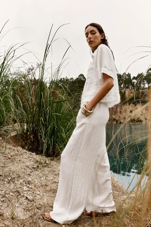 Рубашка с короткими рукавами и декоративной строчкой- Заказать в России