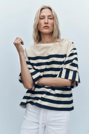 Купить Zara Полосатая рубашка из льна