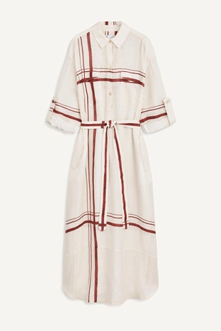 Рубашечное платье из льняной пряжи- Заказать в России