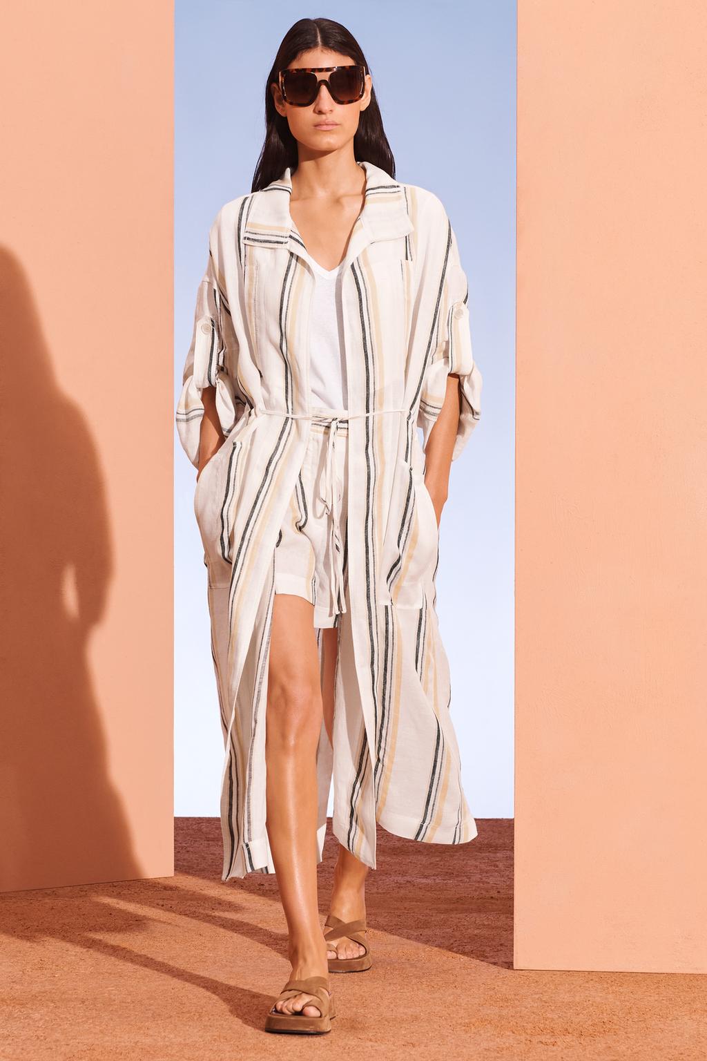 Полупальто с полосками zara