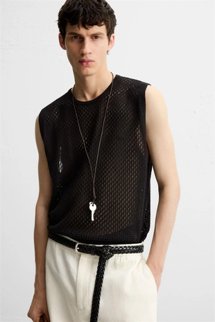 Ажурный трикотажный жилет- Заказать в России