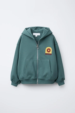 Толстовка на молнии с вышивкой- Заказать в России