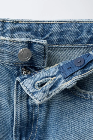 Джинсы WIDE LEG с эффектом потертости- Заказать в России