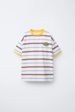 Футболка в полоску с вышивкой- Заказать в России