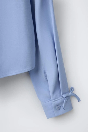 Рубашка струящегося кроя с бантами