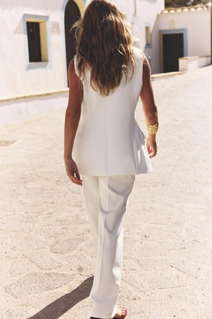 Длинный жилет на одной пуговице- Заказать в России