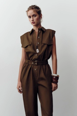 Длинный комбинезон из поплина- Заказать в России