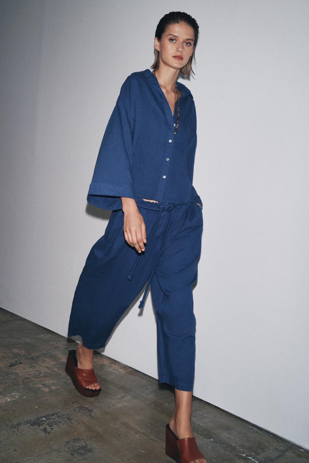 БРЮКИ ИЗ ЛЬНЯНОЙ ТКАНИ — ZW COLLECTION