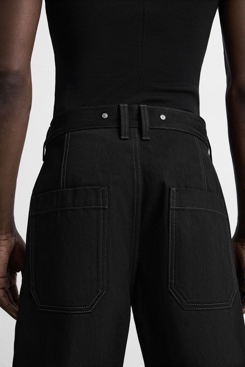 ДЖИНСОВЫЕ ШОРТЫ-БЕРМУДЫ BAGGY FIT С ОТСТРОЧКОЙ