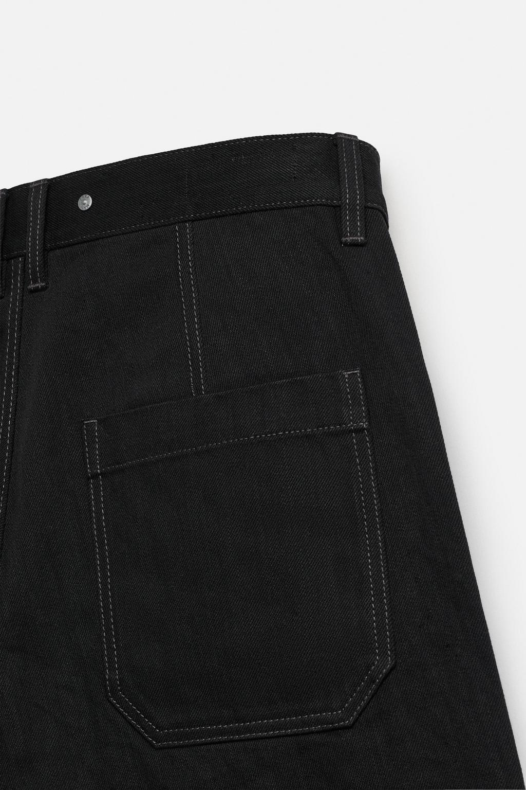 ДЖИНСОВЫЕ ШОРТЫ-БЕРМУДЫ BAGGY FIT С ОТСТРОЧКОЙ