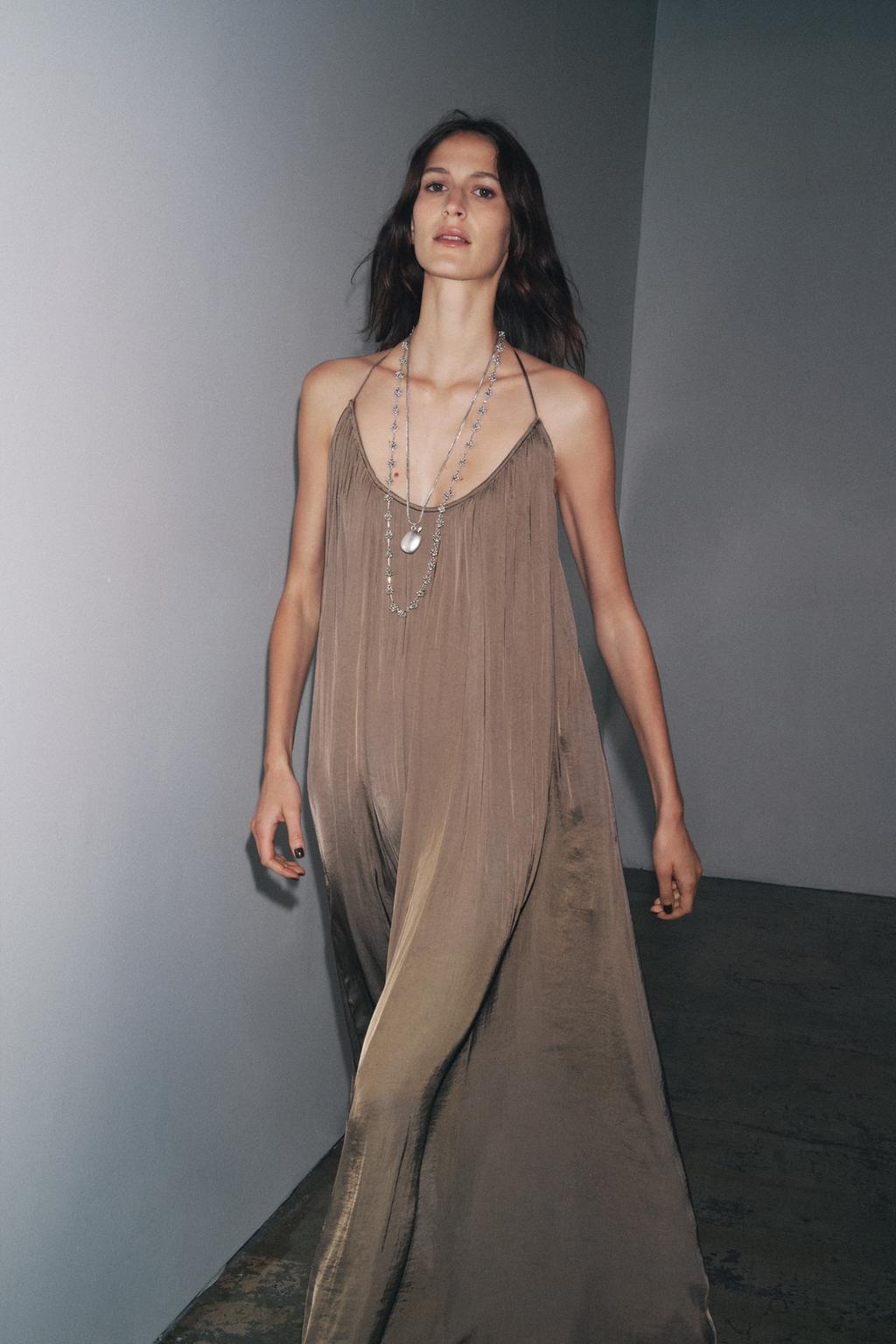 ДЛИННОЕ АТЛАСНОЕ ПЛАТЬЕ ZW COLLECTION