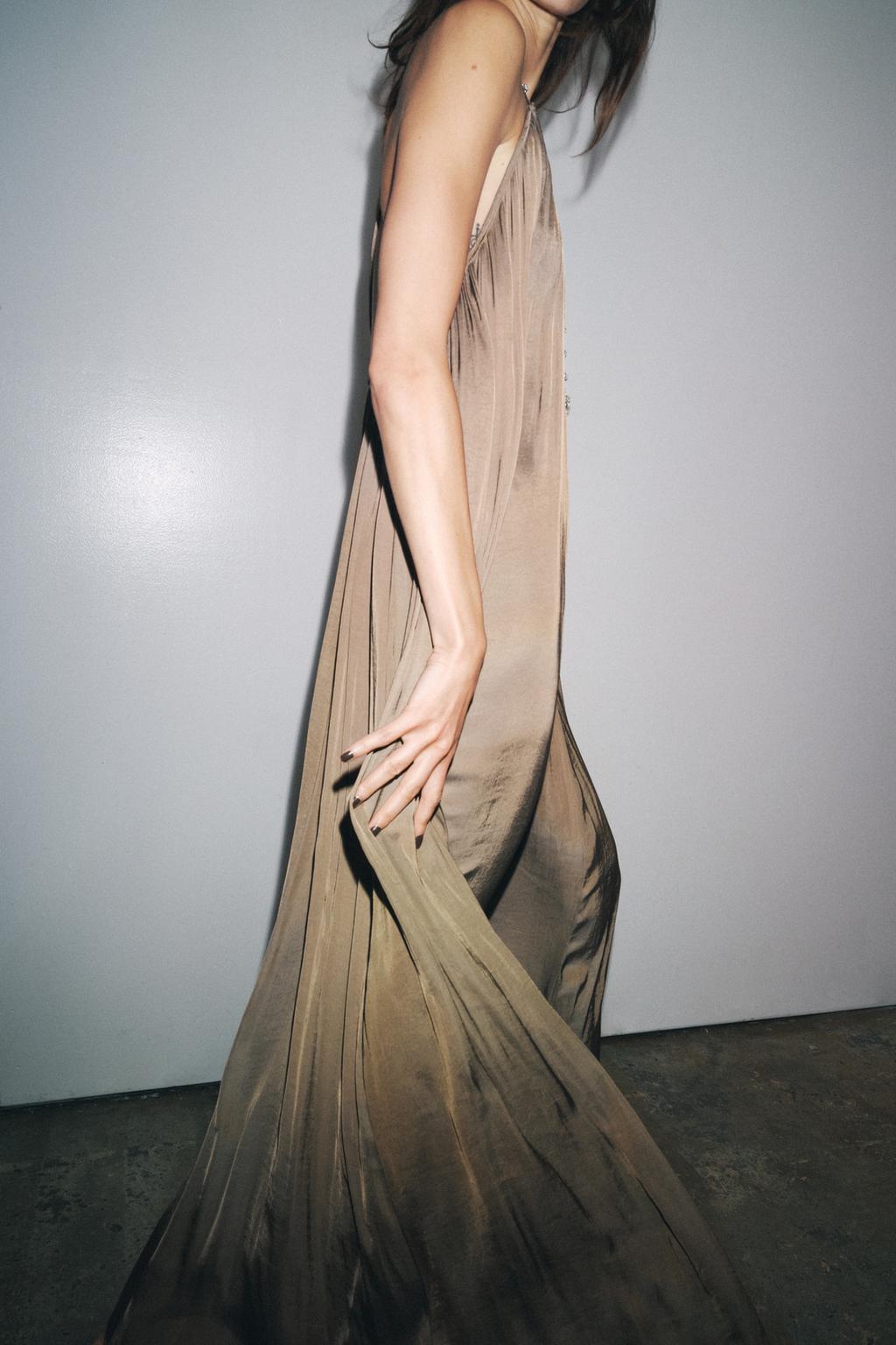 ДЛИННОЕ АТЛАСНОЕ ПЛАТЬЕ ZW COLLECTION
