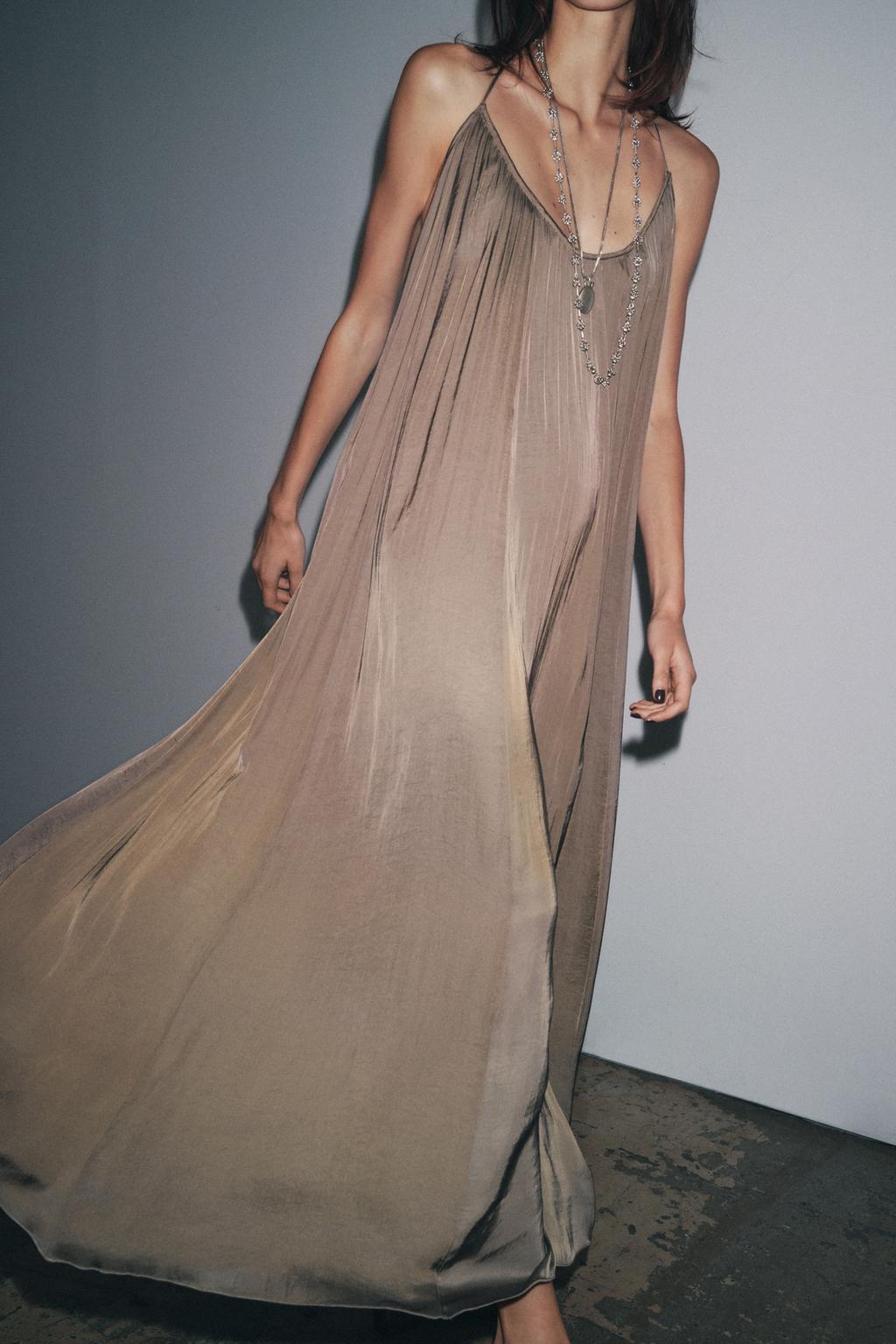 ДЛИННОЕ АТЛАСНОЕ ПЛАТЬЕ ZW COLLECTION