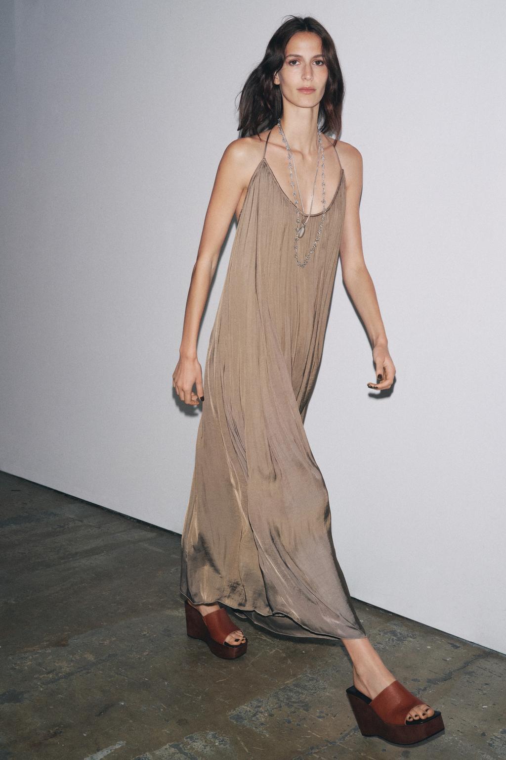 ДЛИННОЕ АТЛАСНОЕ ПЛАТЬЕ ZW COLLECTION