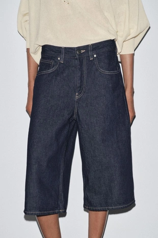 Купить Zara Длинные джинсовые шорты-бермуды — ZW COLLECTION