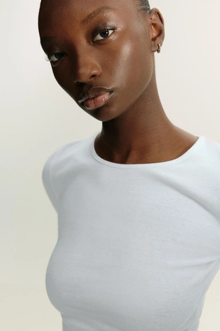 Хлопковая футболка с эффектом потертости