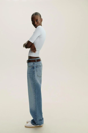 Хлопковая футболка с эффектом потертости