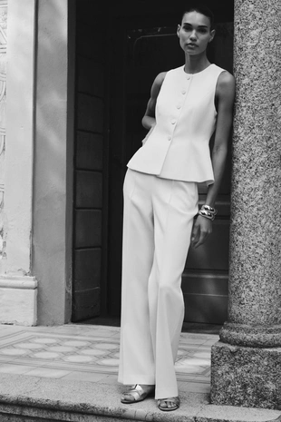 Прямые брюки с высокой посадкой- Заказать в России