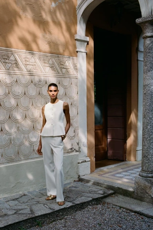 Прямые брюки с высокой посадкой- Заказать в России