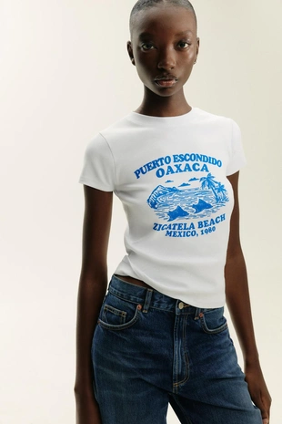 Футболка с текстовым принтом- Заказать в России