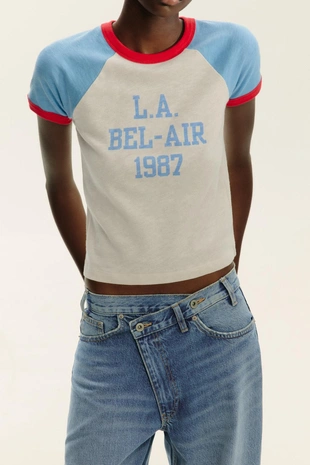 Футболка с текстом в рубчик- Заказать в России