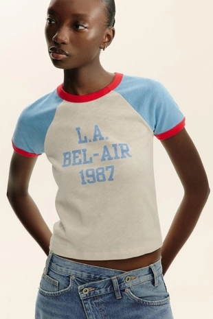 Футболка с текстом в рубчик- Заказать в России