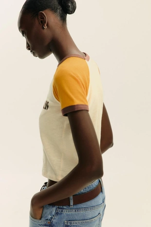 Футболка с текстом в рубчик- Заказать в России