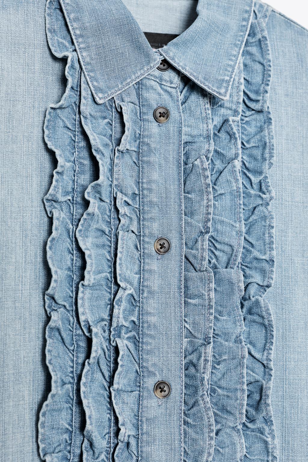 ДЖИНСОВАЯ РУБАШКА С ОБОРКАМИ — ZW COLLECTION