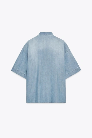 Джинсовая рубашка с оборками — ZW COLLECTION- Заказать в России