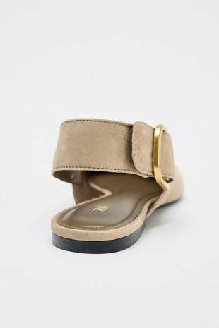 Замшевые туфли без задника с пряжкой- Заказать в России